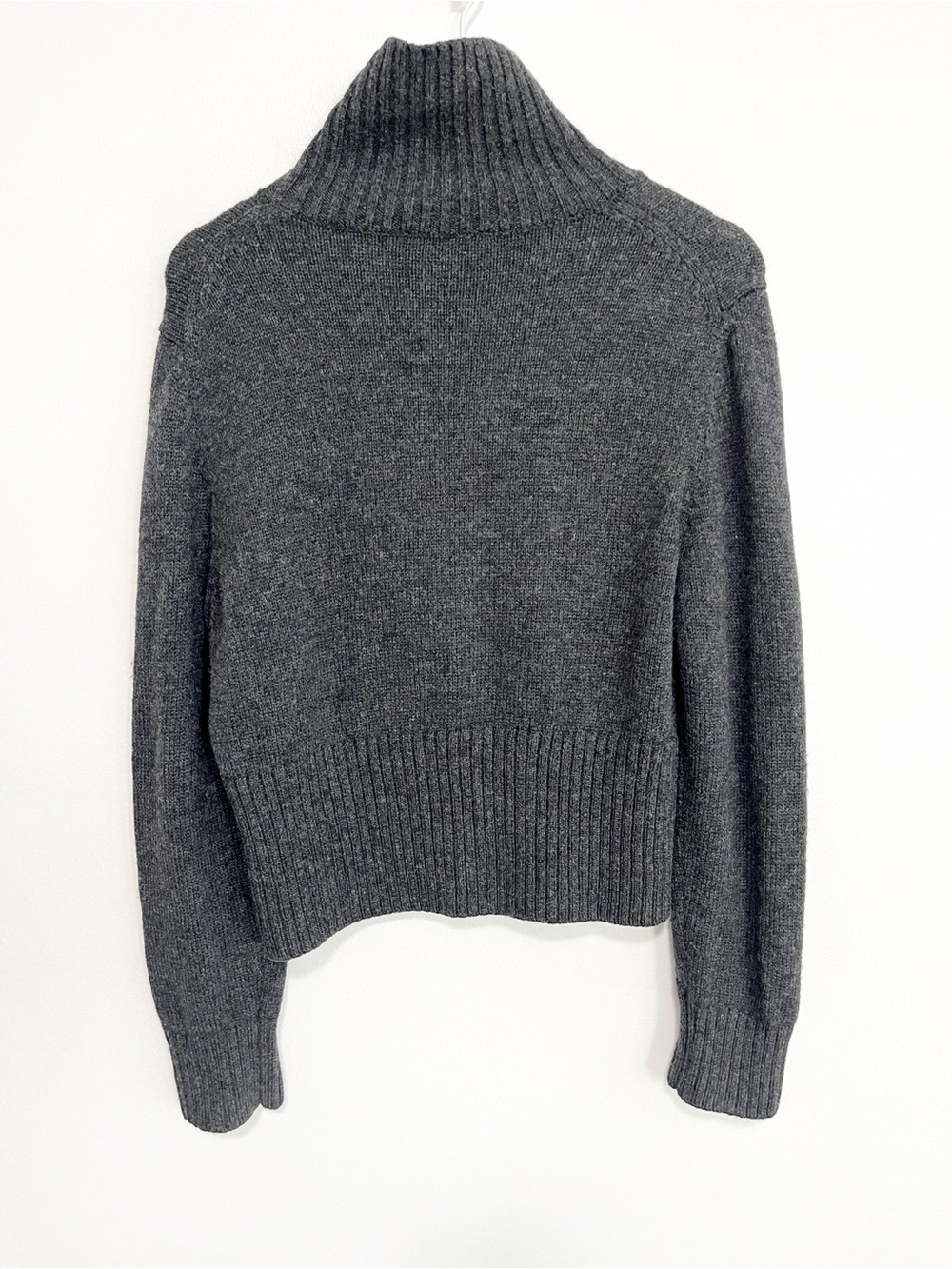 BOGO! COS 100% Wool Zipper Cardigan Sweater Charcoal Gray Size Large - Picture 7 of 9